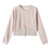 Chic Light Purple Crew Neck Long Sleeve Top
