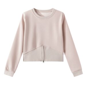 Chic Light Purple Crew Neck Long Sleeve Top