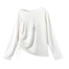 Off-Shoulder Long-Sleeve Top With Starfish Print — White