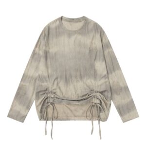 Vintage Washed Distressed Oversized Long Sleeve Top