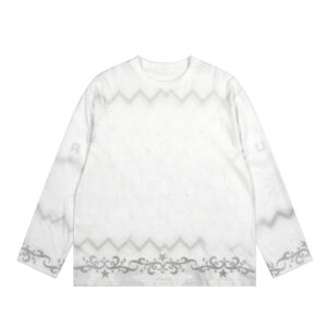 Versatile Hip-Hop Style Long-Sleeve Top — White