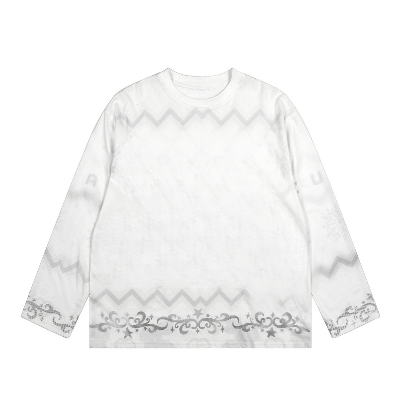 Versatile Hip-Hop Style Long-Sleeve Top — White