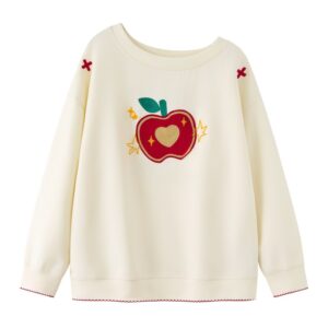 Playful Graphic Off-Shoulder Long Sleeve Top