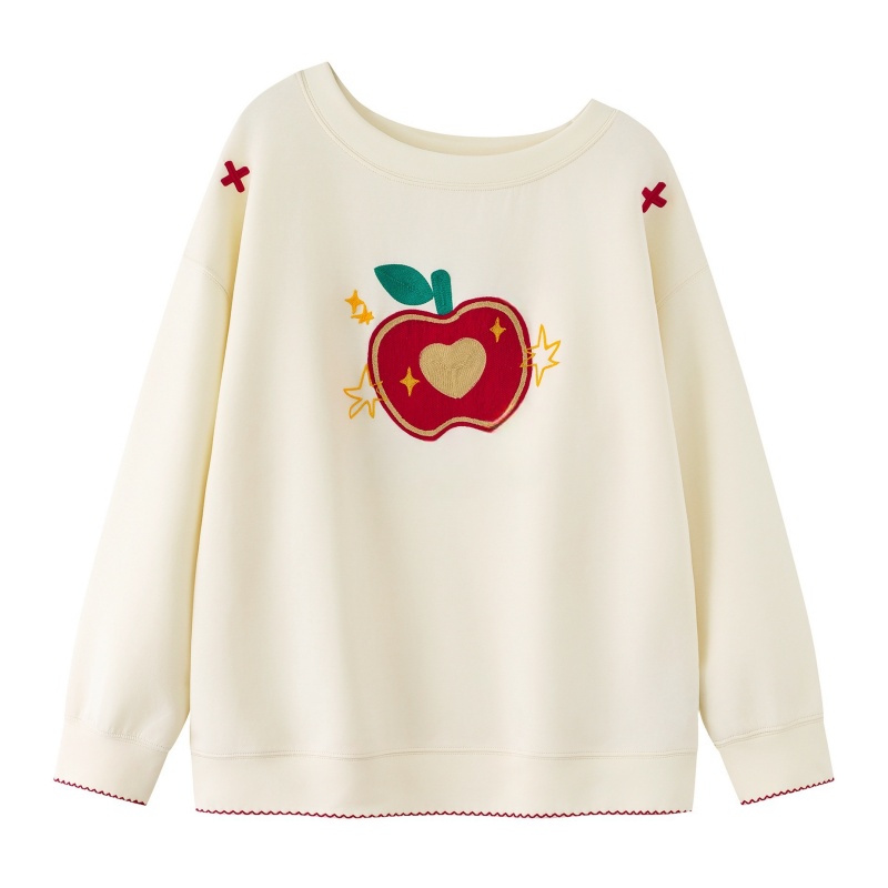 Playful Graphic Off-Shoulder Long Sleeve Top