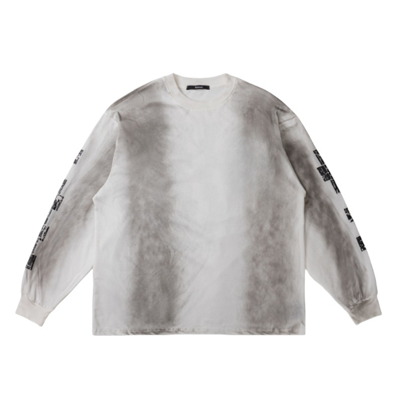 Edgy Distressed Wasteland-Inspired Long Sleeve Top