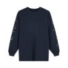 Oversized, Comfortable Long-Sleeve Top — Navy Blue