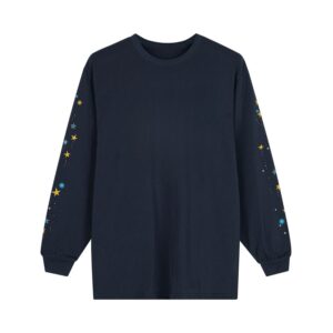 Oversized, Comfortable Long-Sleeve Top — Navy Blue